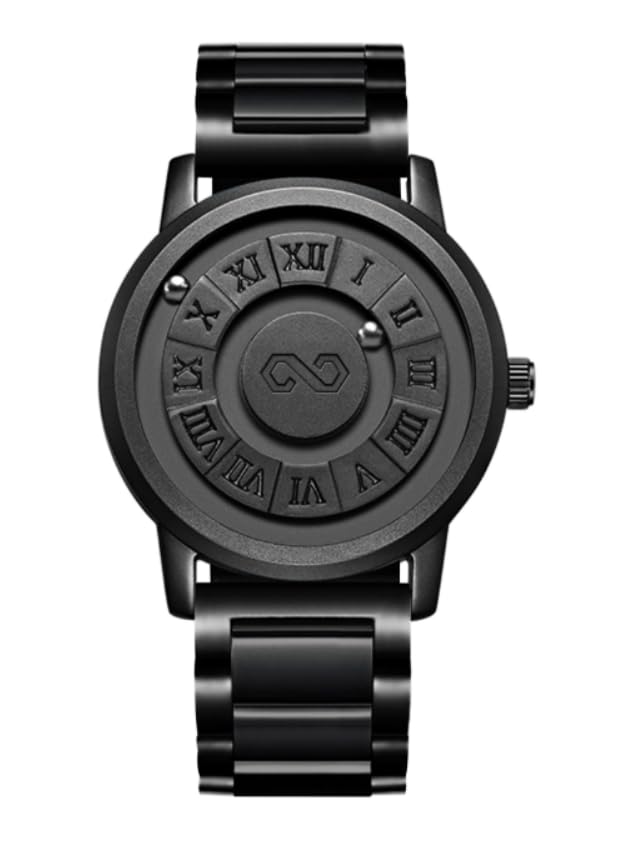 Men's Watch Unique Wrist Watches Magnetic Ball Fancy Minimalist Unisex Watches Swiss Quartz Watch with Leather Stainless Steel Bracelet