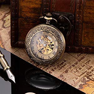 Men's Bronze Manual-Wind Half-Hunter Pocket Watch