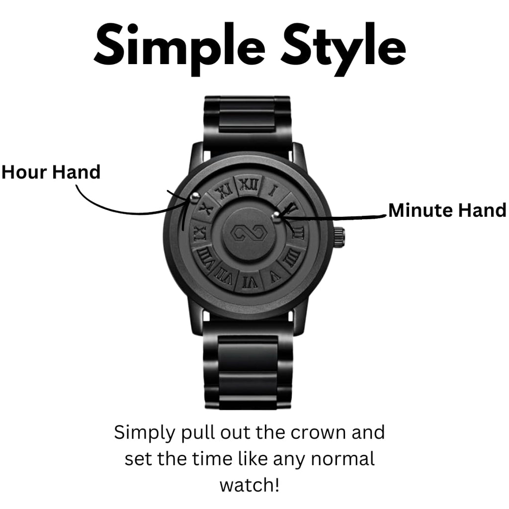 Men's Watch Unique Wrist Watches Magnetic Ball Fancy Minimalist Unisex Watches Swiss Quartz Watch with Leather Stainless Steel Bracelet