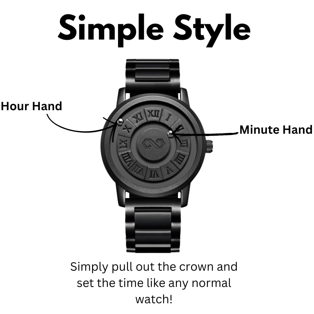 Men's Watch Unique Wrist Watches Magnetic Ball Fancy Minimalist Unisex Watches Swiss Quartz Watch with Leather Stainless Steel Bracelet