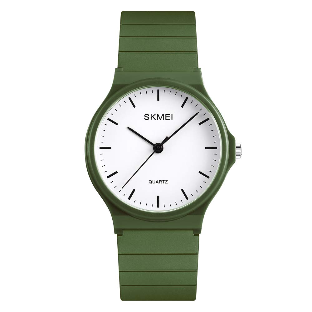 SKMEI Women's Round Quartz Watch – Blue PU Strap