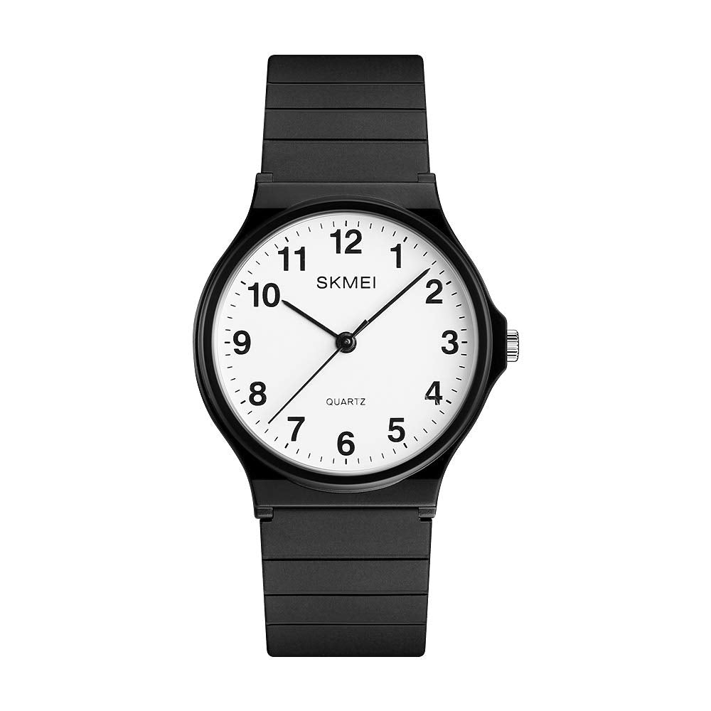 SKMEI Women's Minimalist Japanese Quartz Watch – Black PU Strap