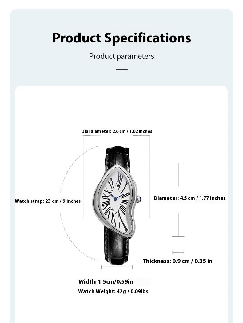 Men's Melting Dial Quartz Watch - Leather Strap
