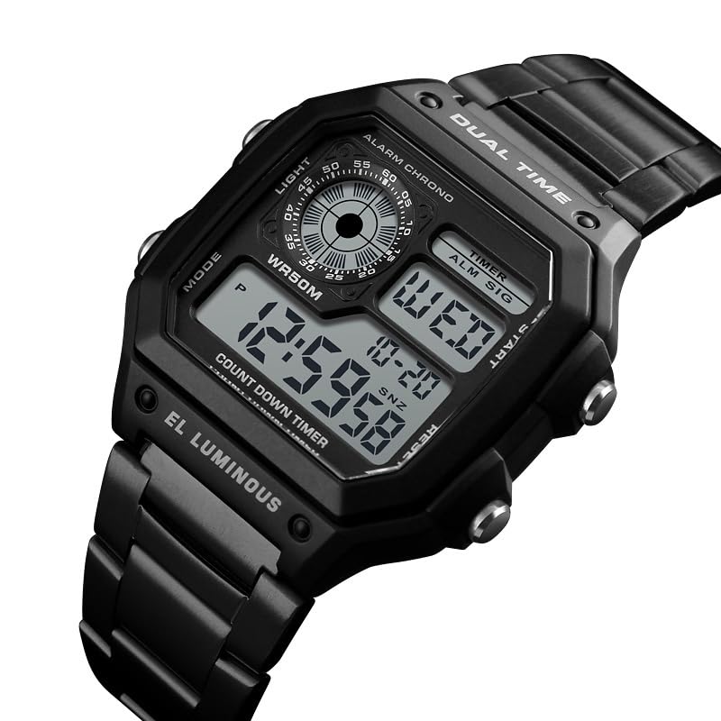 SKMEI Mens Digital Sports Watch – Dual Time
