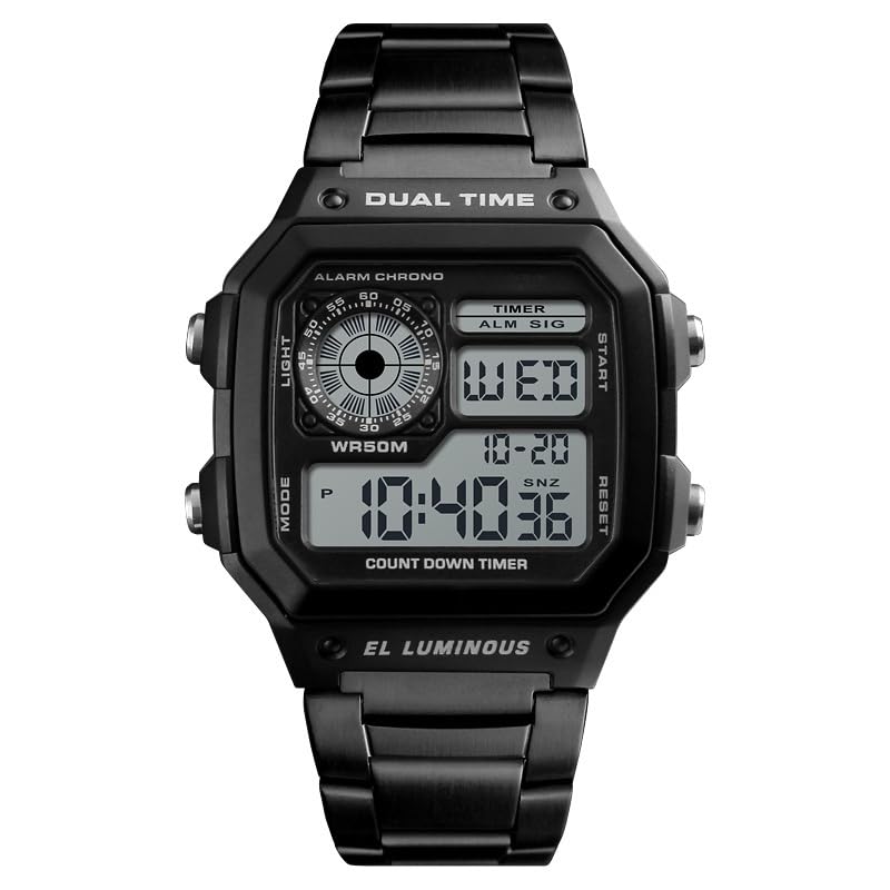 SKMEI Mens Digital Sports Watch – Dual Time