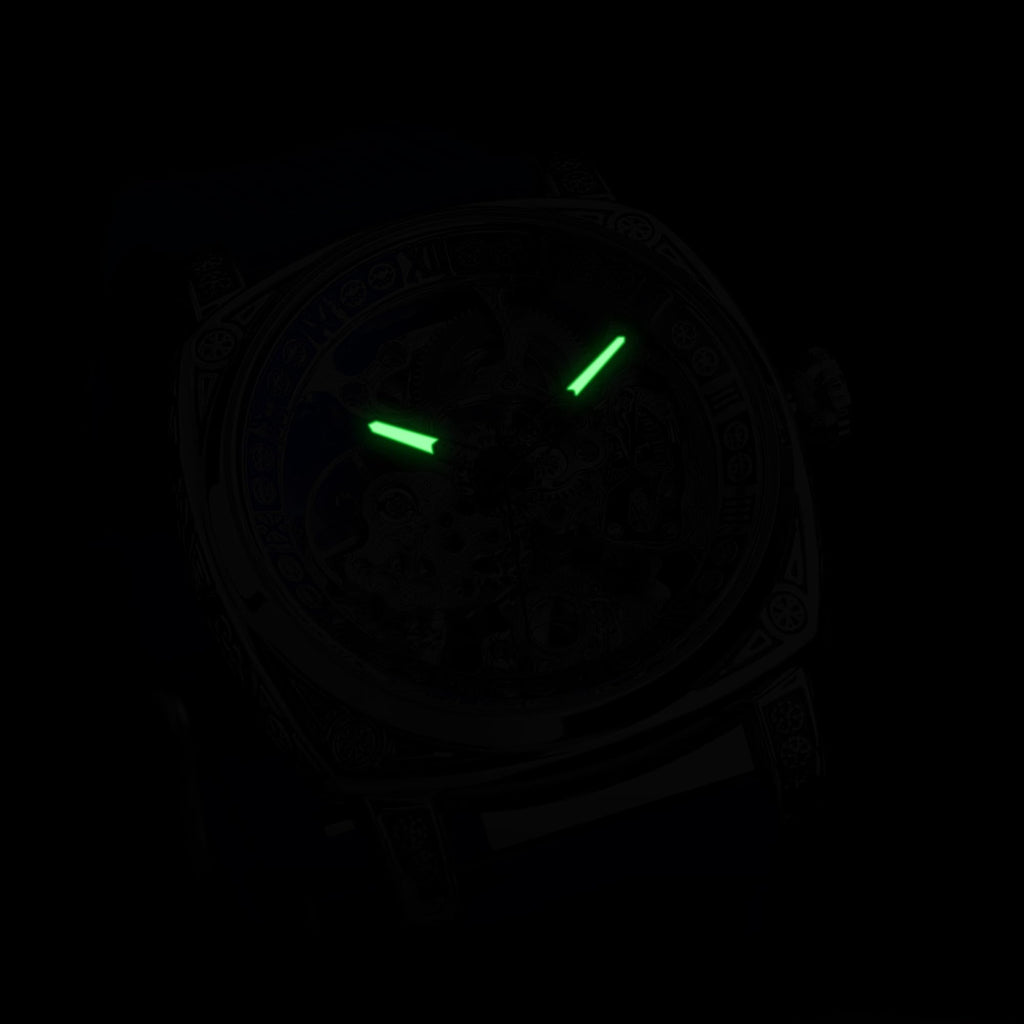 FORSINING Men's Automatic Skeleton Watch – Square Case