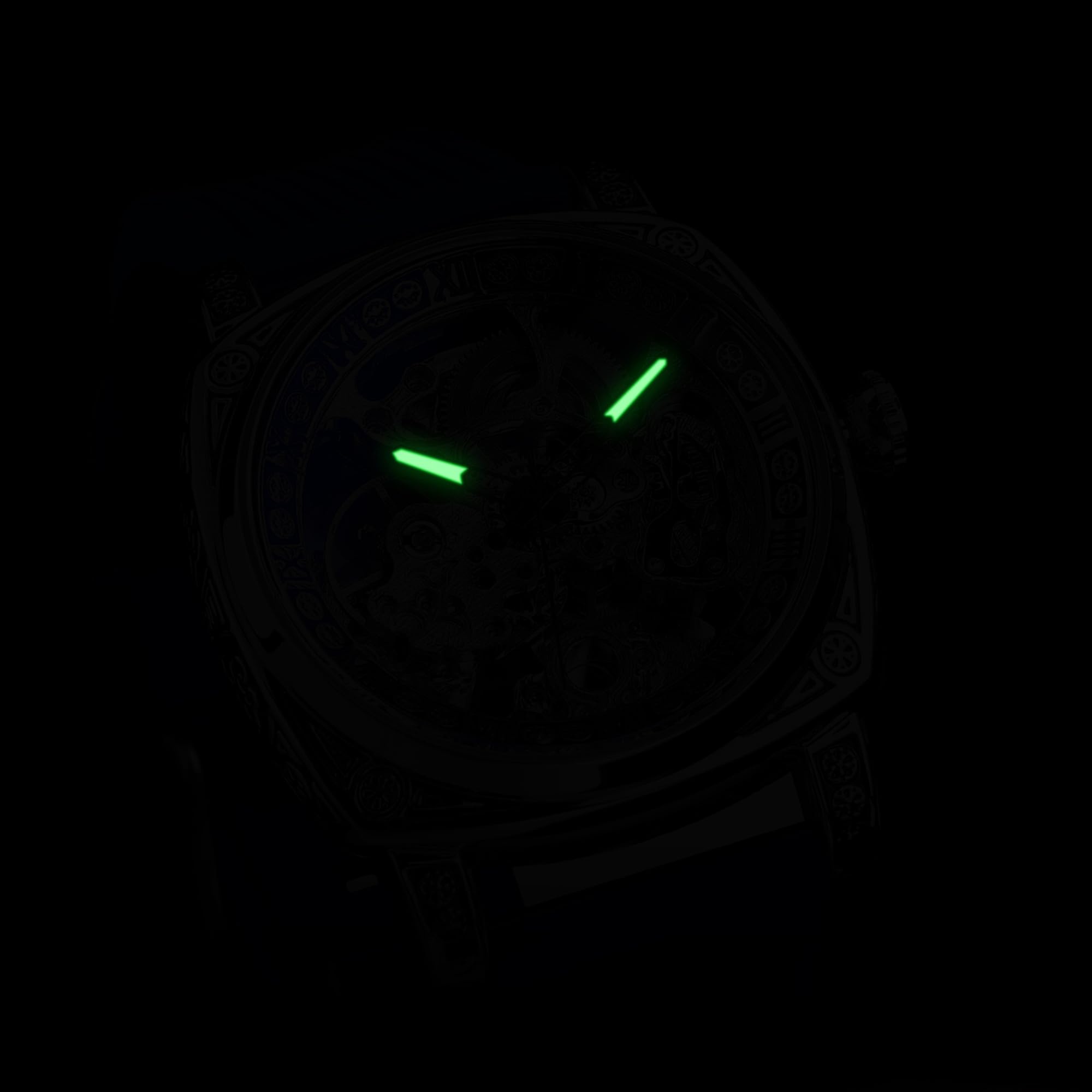 FORSINING Men's Automatic Skeleton Watch – Square Case
