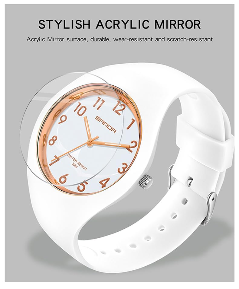Women's Japanese Quartz Sports Watch – Silicone Strap