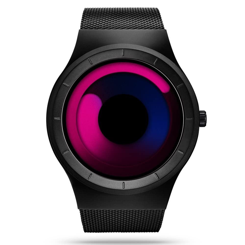 Men's Digital Quartz Watch – Stainless Steel Mesh Bracelet