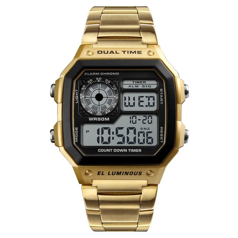 SKMEI Mens Digital Sports Watch – Dual Time
