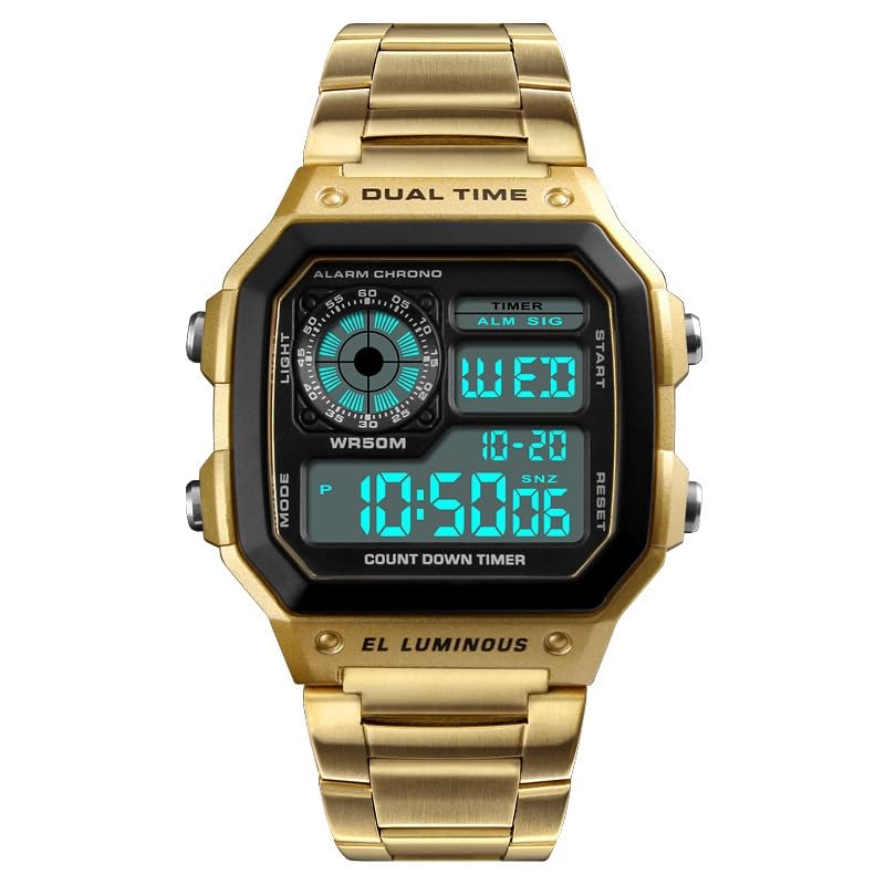 SKMEI Mens Digital Sports Watch – Dual Time