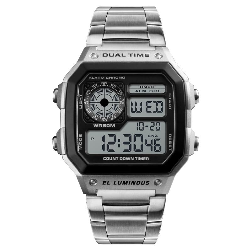 SKMEI Mens Digital Sports Watch – Dual Time