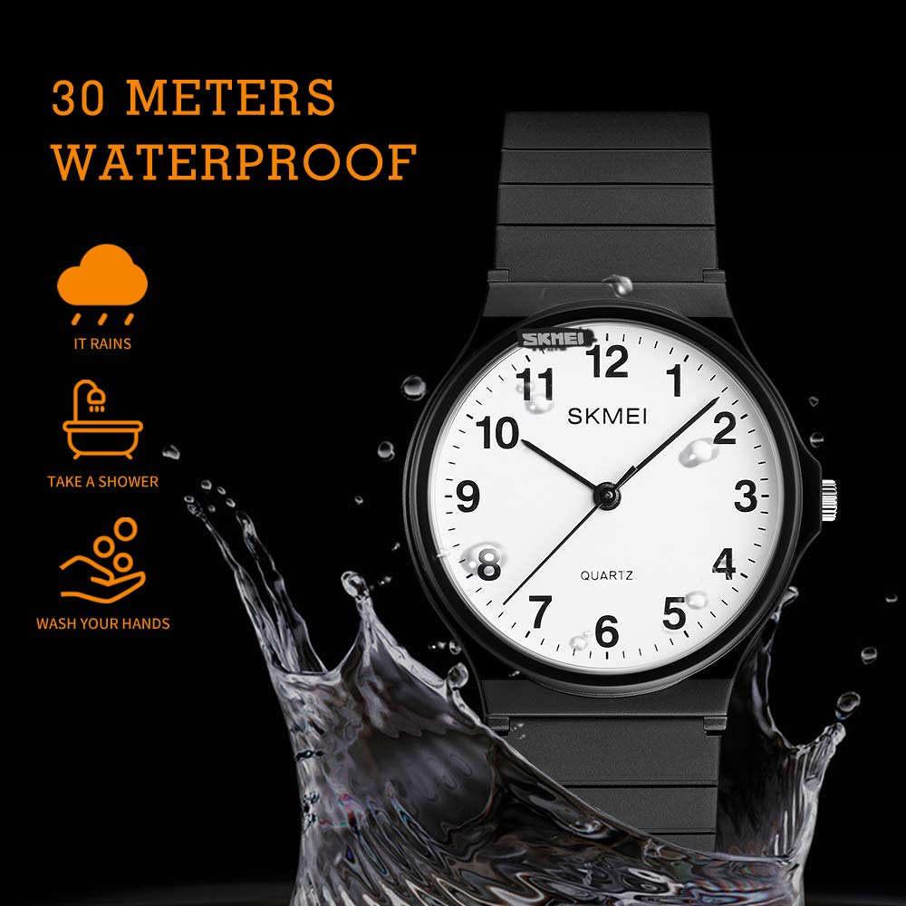 SKMEI Women's Minimalist Japanese Quartz Watch – Black PU Strap