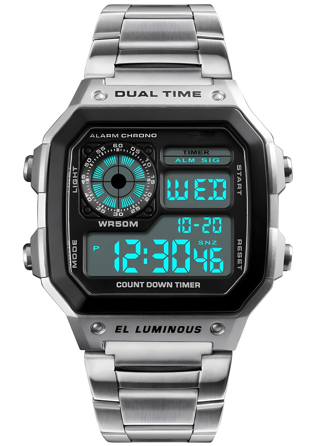 SKMEI Mens Digital Sports Watch – Dual Time