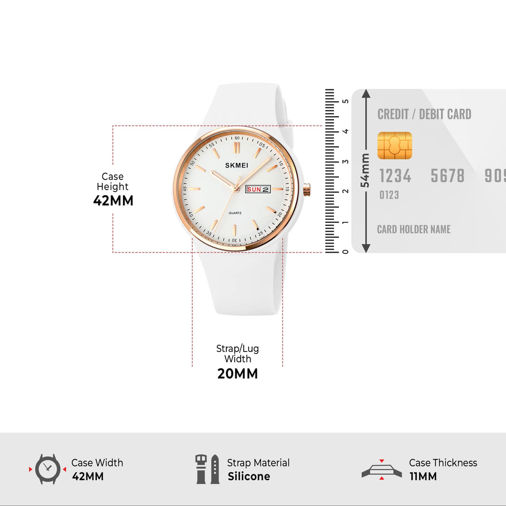 SKMEI Women's Japanese Quartz Sports Watch – Silicone Strap