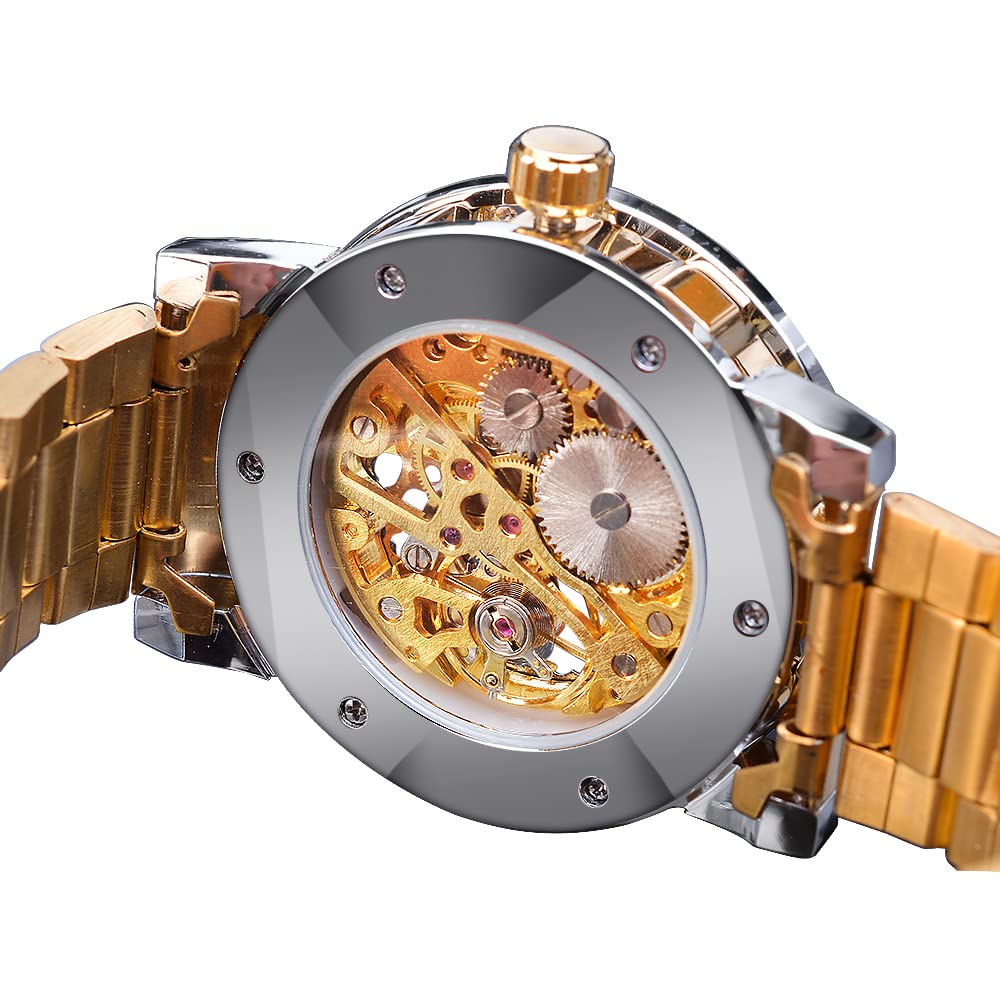 FORSINING Men's Manual-Wind Skeleton Watch – Floral Dial