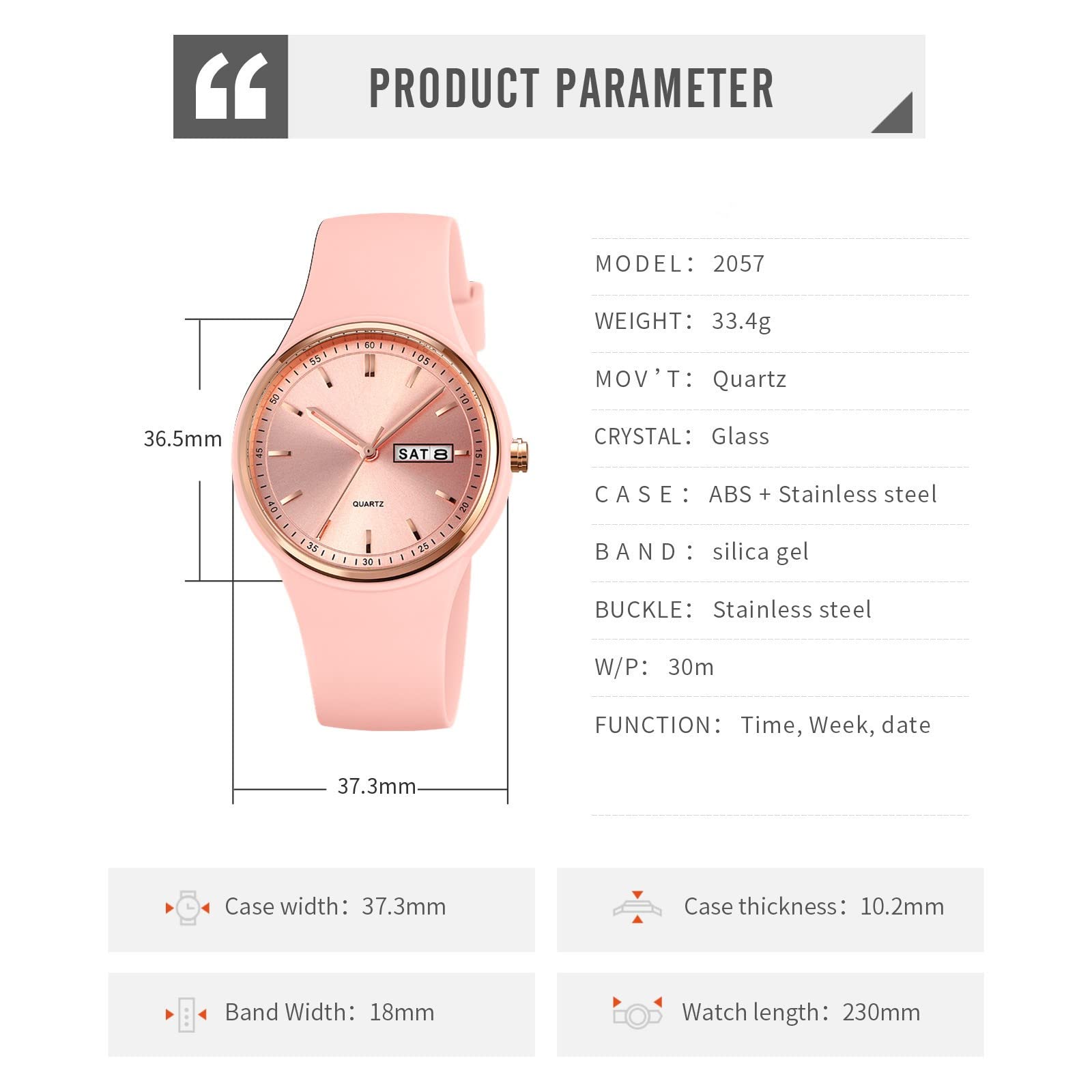 Women's Japanese Quartz Sports Watch – Silicone Strap