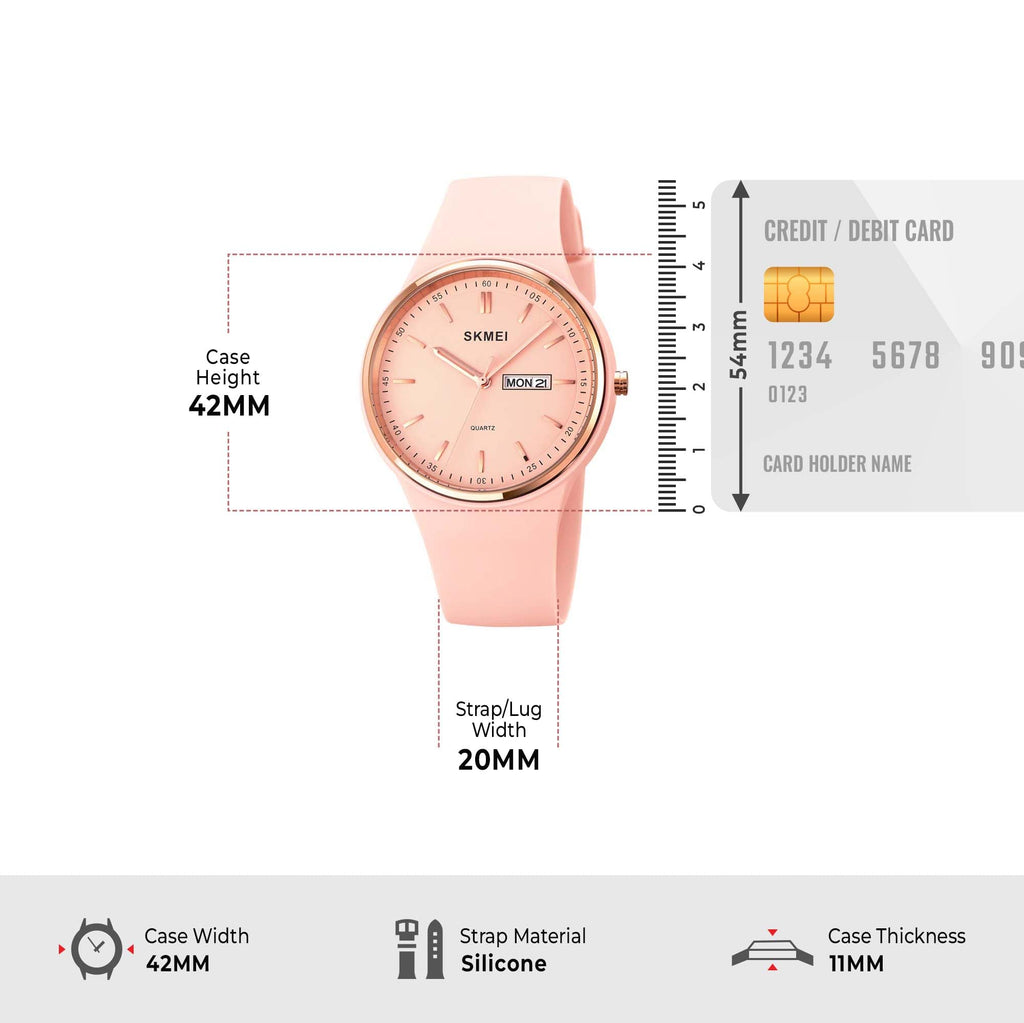 SKMEI Women's Japanese Quartz Sports Watch – Silicone Strap