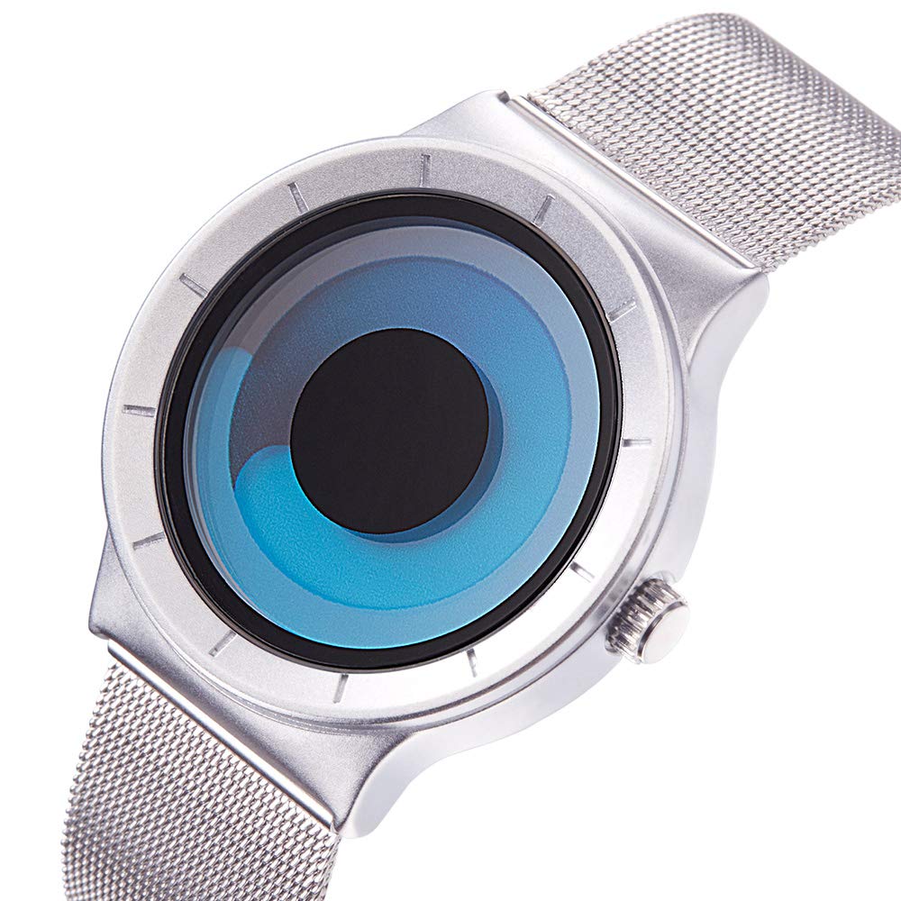 Men's Digital Quartz Watch – Stainless Steel Mesh Bracelet