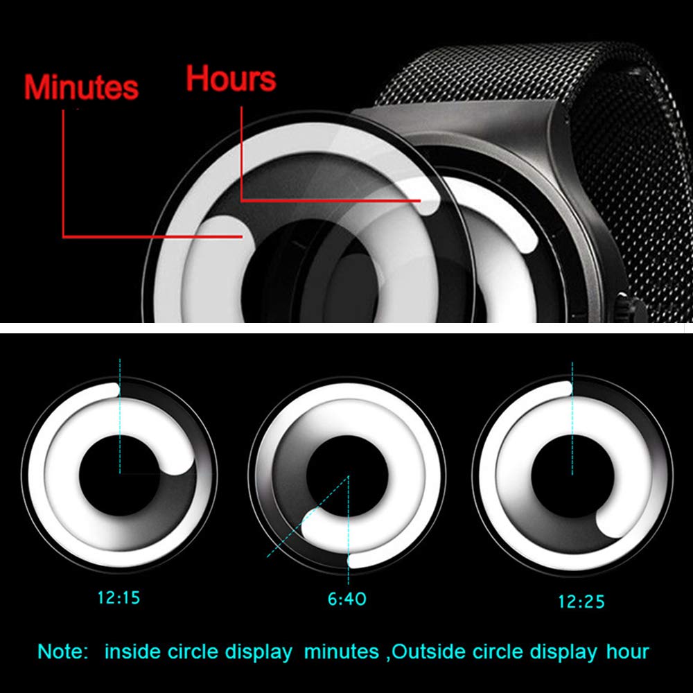 Men's Digital Quartz Watch – Stainless Steel Mesh Bracelet