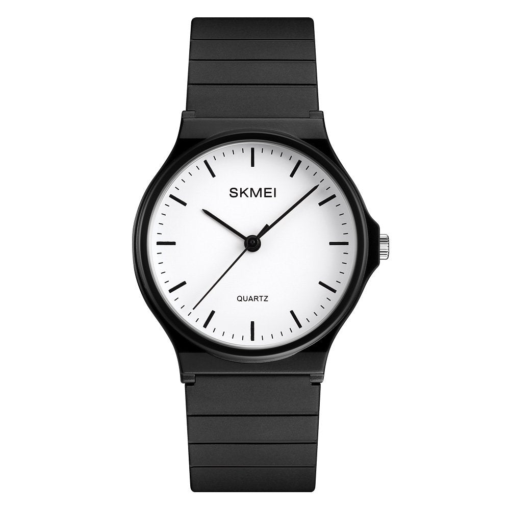 SKMEI Women's Minimalist Japanese Quartz Watch – Black PU Strap