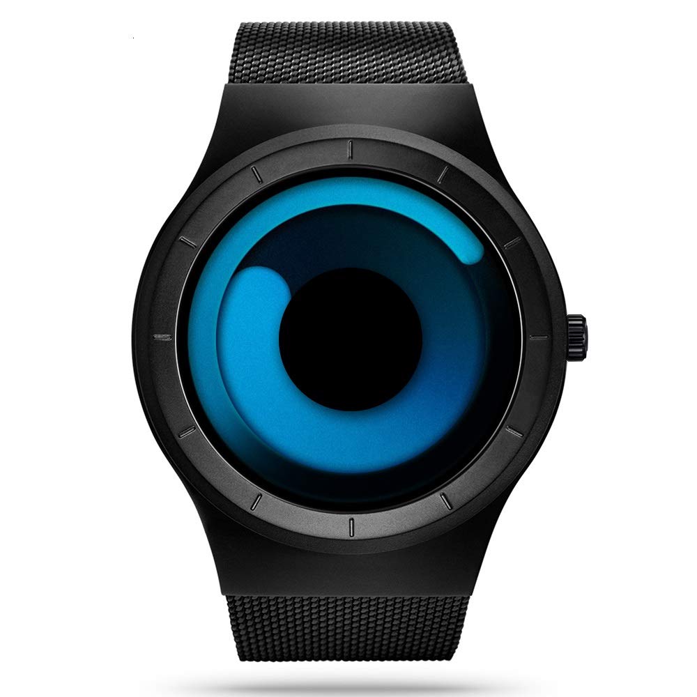 Men's Digital Quartz Watch – Stainless Steel Mesh Bracelet