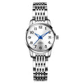 OLEVS Women's Automatic Watch – White Dial and Blue Hands