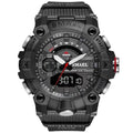 SMAEL Men's 52mm Analogue-Digital Military Sports Watch – Black
