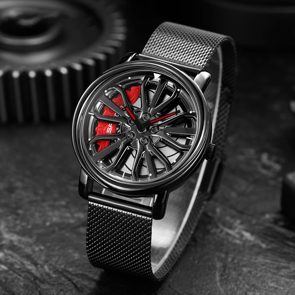SKMEI Men's 3D Spinning Car-Wheel Quartz Watch
