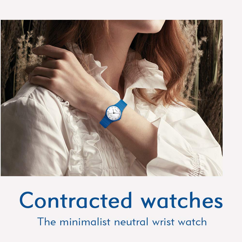 SKMEI Women's Round Quartz Watch – Blue PU Strap