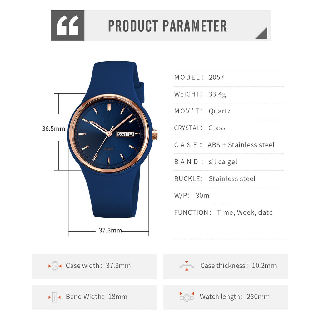 Women's Japanese Quartz Sports Watch – Silicone Strap