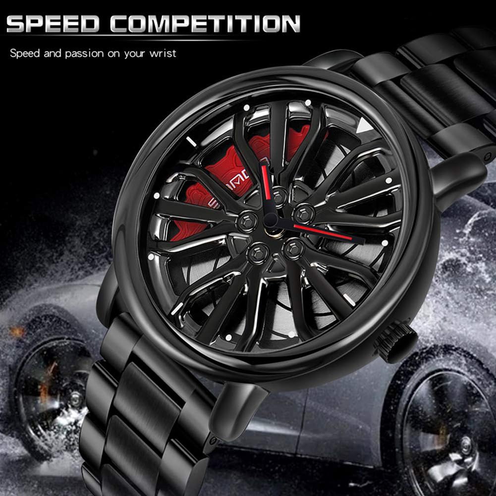 SKMEI Men's 3D Spinning Car-Wheel Quartz Watch