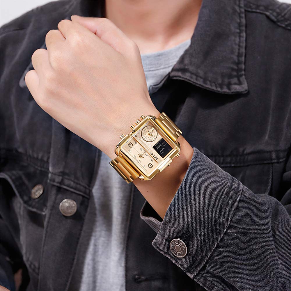 SKMEI Men's Square Analogue-Digital Multi-Time Sports Watch