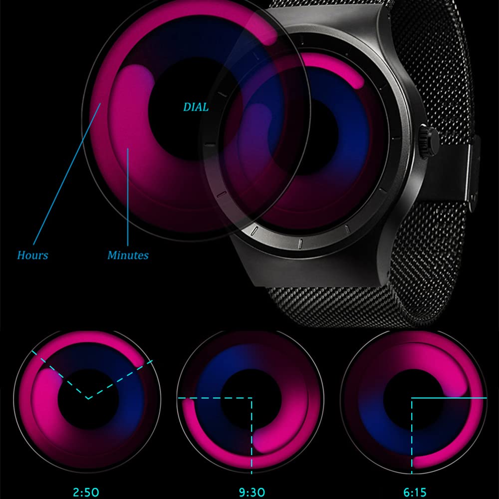 Men's Digital Quartz Watch – Stainless Steel Mesh Bracelet