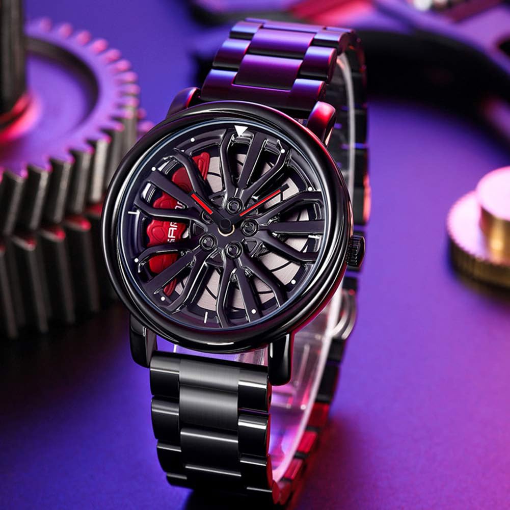 SKMEI Men's 3D Spinning Car-Wheel Quartz Watch