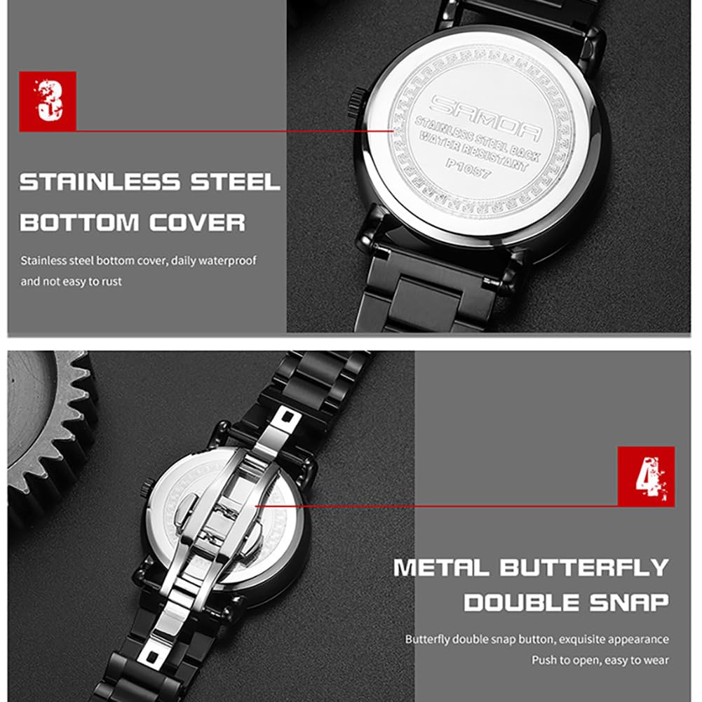 SKMEI Men's 3D Spinning Car-Wheel Quartz Watch