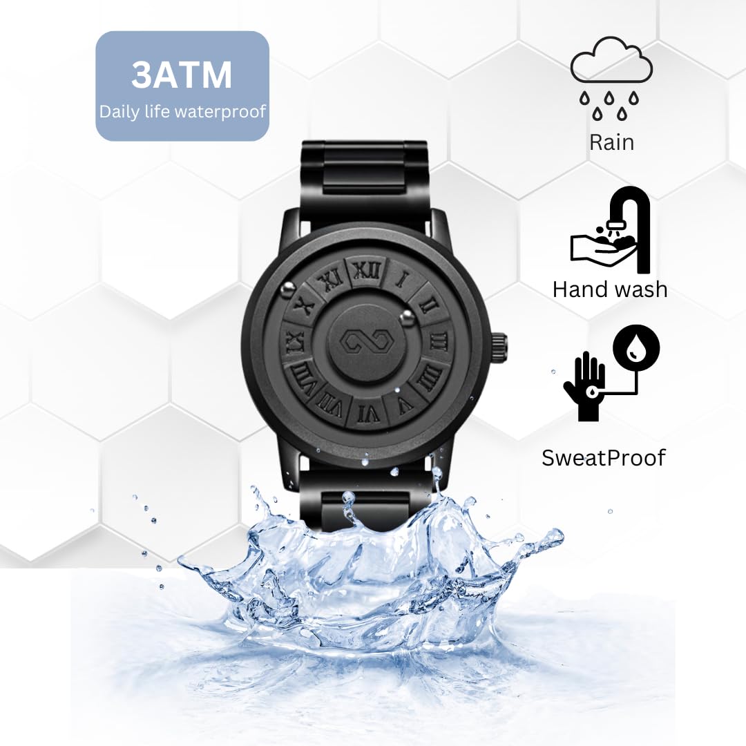 Men's Watch Unique Wrist Watches Magnetic Ball Fancy Minimalist Unisex Watches Swiss Quartz Watch with Leather Stainless Steel Bracelet