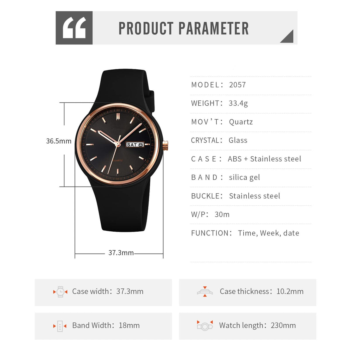 Women's Japanese Quartz Sports Watch – Silicone Strap
