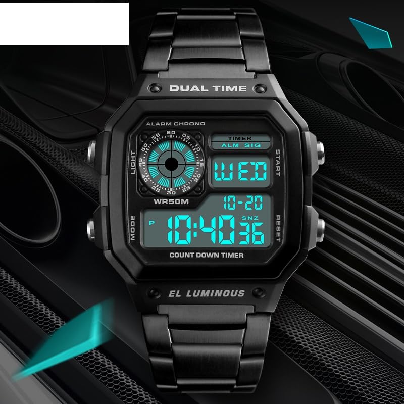 SKMEI Mens Digital Sports Watch – Dual Time