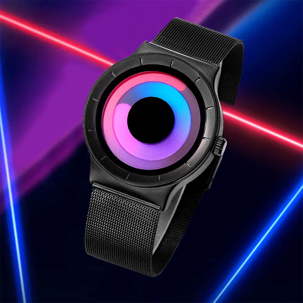 Men's Digital Quartz Watch – Stainless Steel Mesh Bracelet
