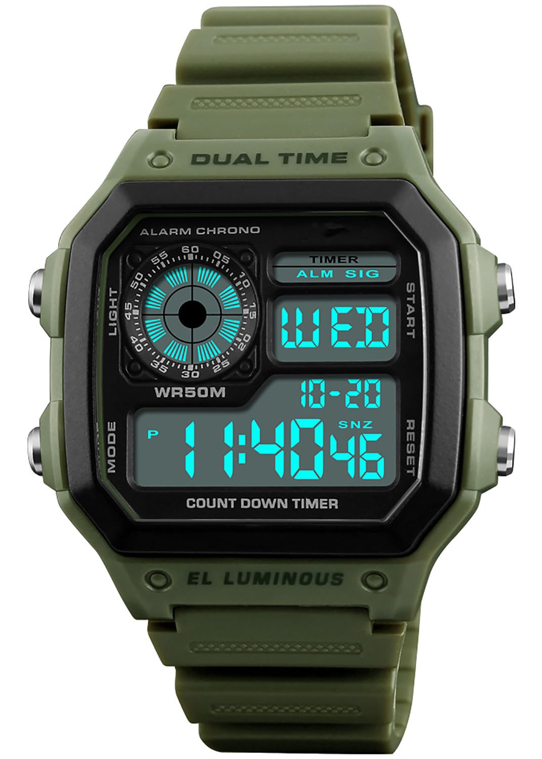 SKMEI Mens Digital Sports Watch – Dual Time