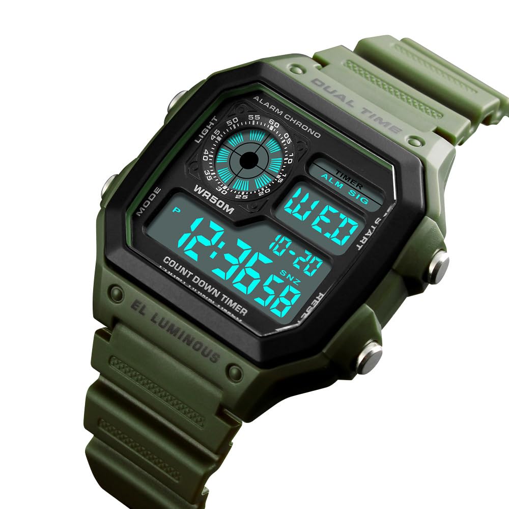 SKMEI Mens Digital Sports Watch – Dual Time