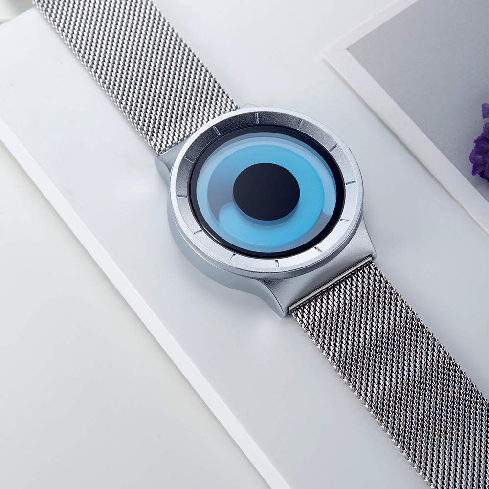 Men's Digital Quartz Watch – Stainless Steel Mesh Bracelet