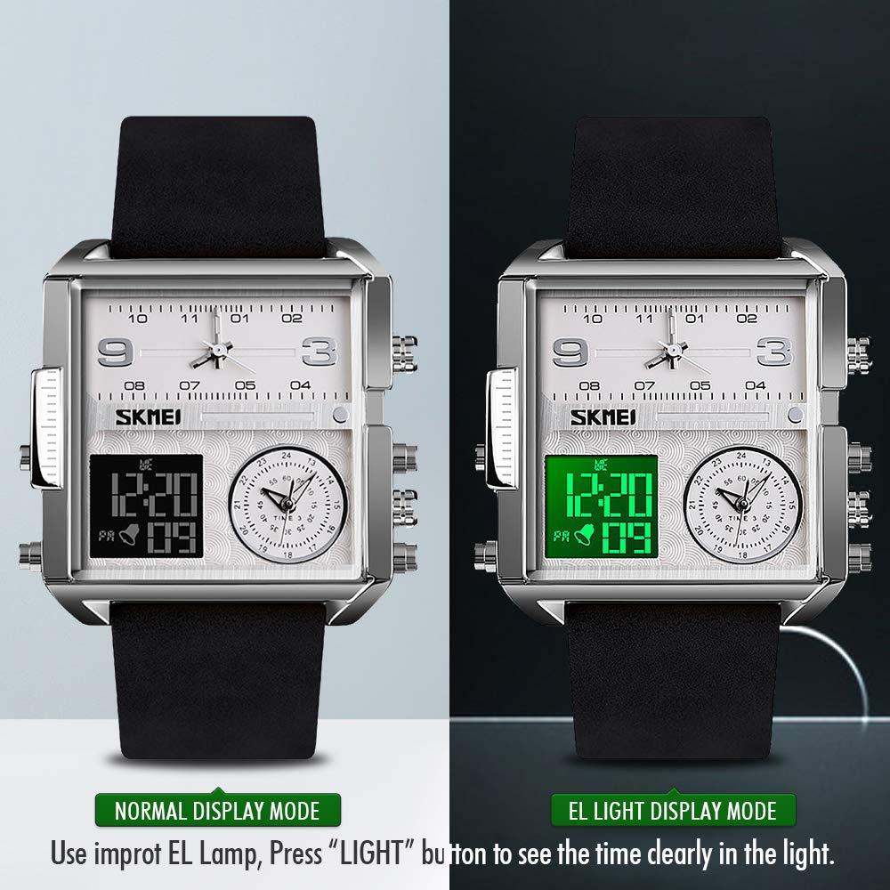 SKMEI Men's Square Analogue-Digital Multi-Time Sports Watch