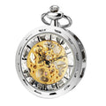 Men's SteamPunk Manual Mechanical Skeleton Pocket Watch – Silver