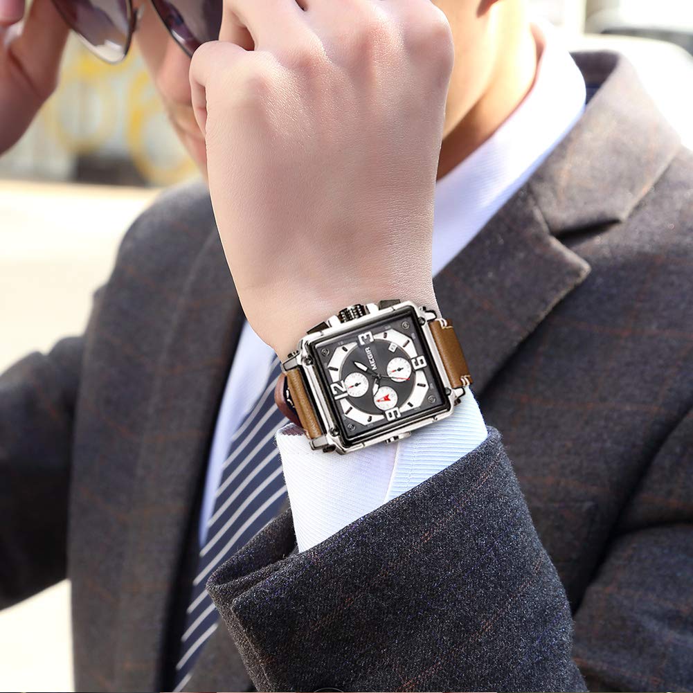 MEGIR Men's Quartz Chronograph Watch – Leather Strap