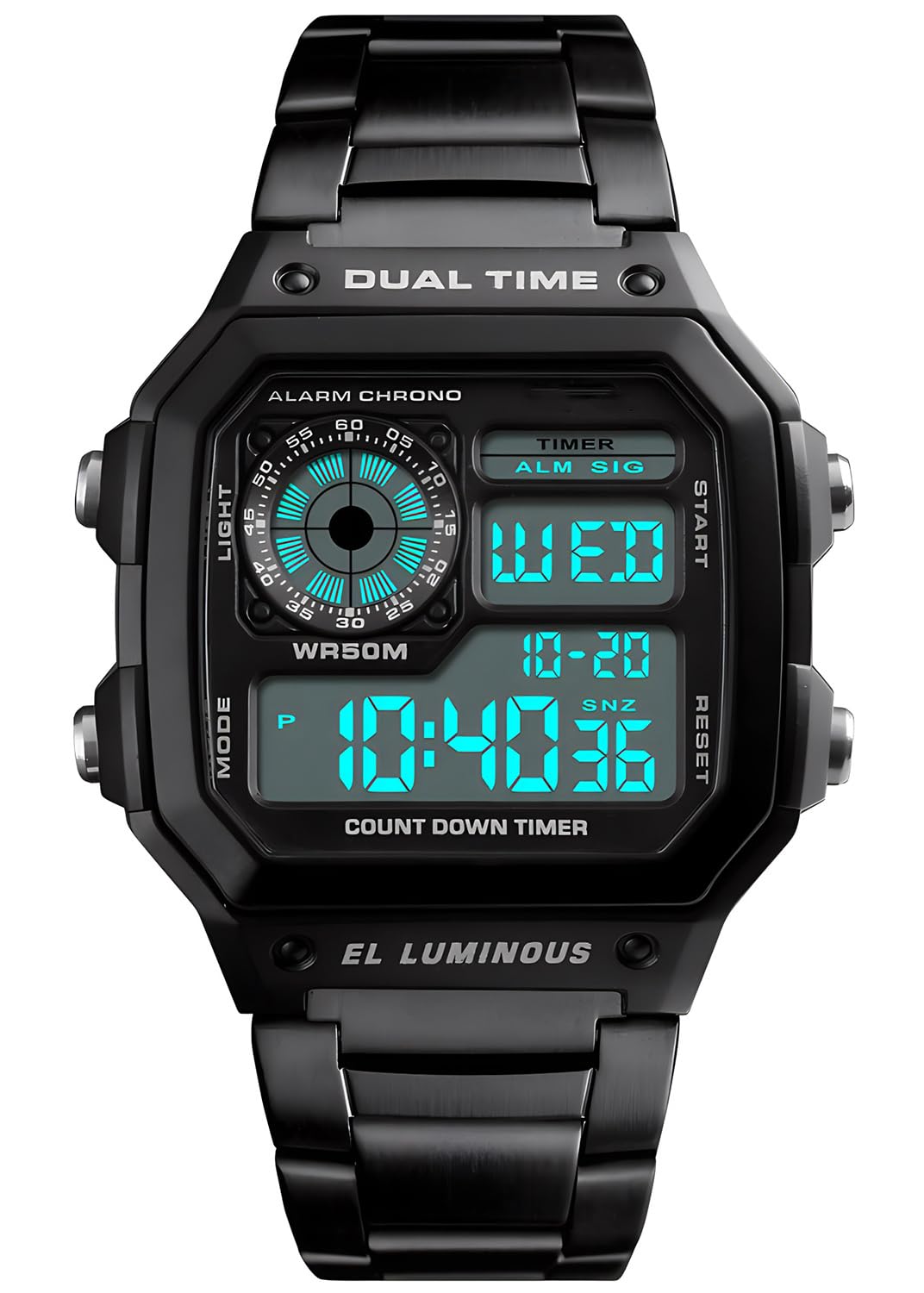 SKMEI Mens Digital Sports Watch – Dual Time