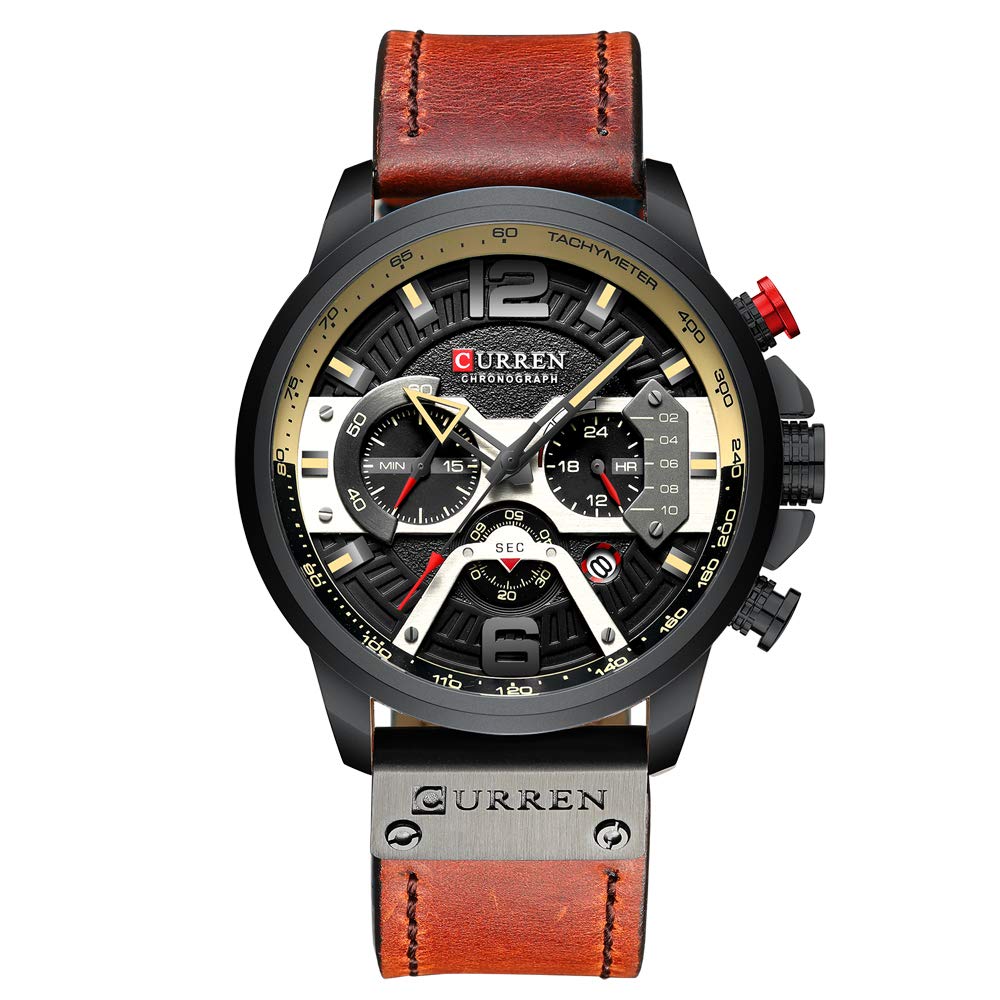 CURREN Men's Quartz Chronograph Watch – Blue Leather Strap