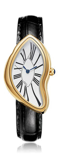 Men's Melting Dial Quartz Watch - Leather Strap