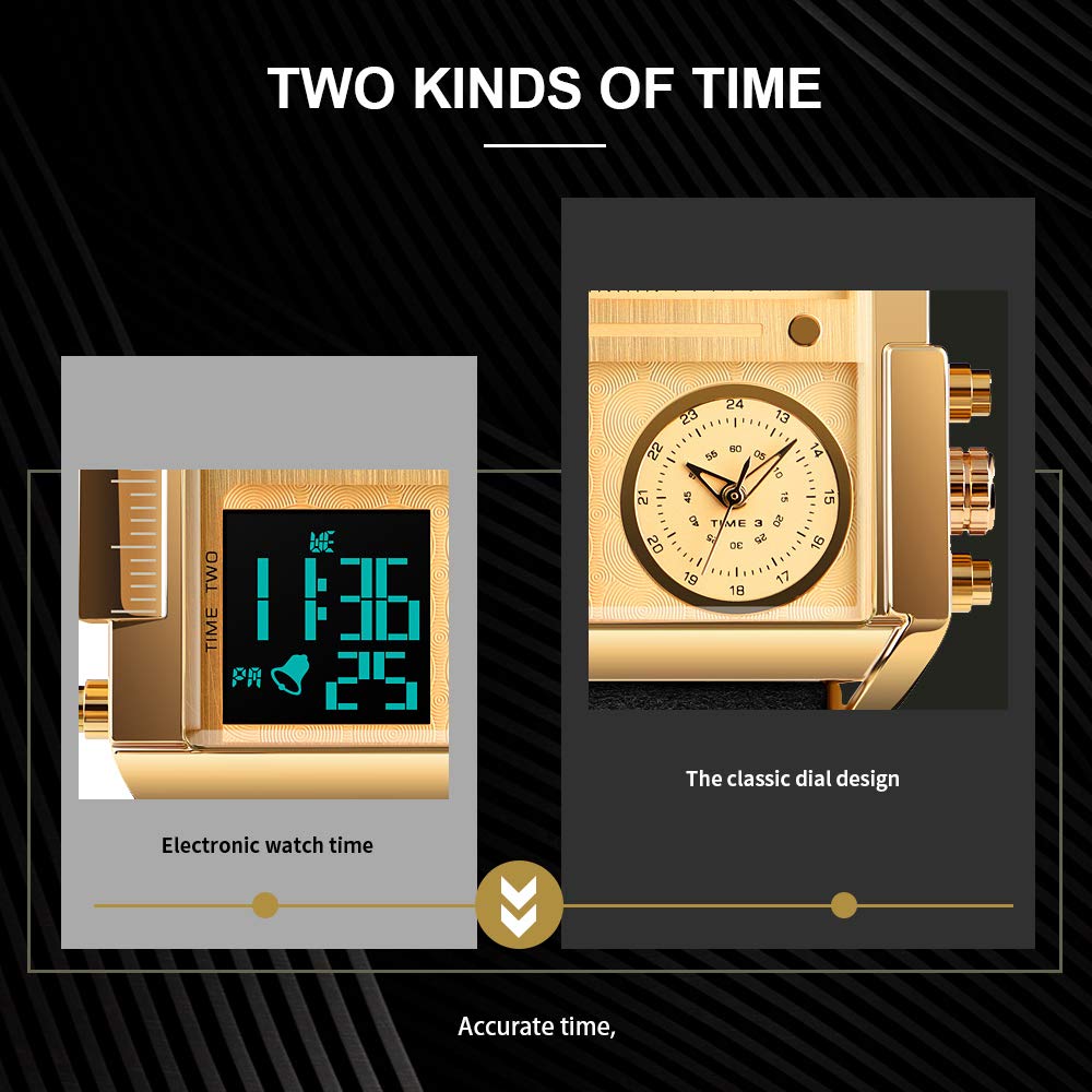 SKMEI Men's Square Analogue-Digital Multi-Time Sports Watch